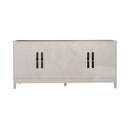 Liberty Furniture Kinsley 4 Door Accent Cabinet in Washed Taupe & Silver Champagne EST SHIP TIME APPX 4 WEEKS