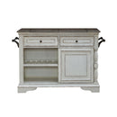 Liberty Furniture Magnolia Manor Bar Cart in Antique White & Weathered Bark EST SHIP TIME APPX 4 WEEKS