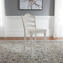 Liberty Furniture Magnolia Manor Ladder Back Counter Chair (Set of 2) in Antique White & Weathered Bark