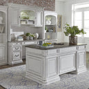 Liberty Magnolia Manor Credenza with Hutch in Antique White 244-HOJ-CHS