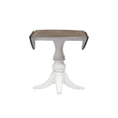 Liberty Furniture Magnolia Manor Drop Leaf Table in Antique White Base w/ Weathered Bark Tops