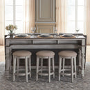 Liberty Furniture Ocean Isle Console Bar Table in Antique White with Weathered Pine image