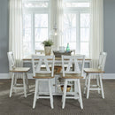 Liberty Furniture Lindsey Farm Kitchen Island in Weathered White & Sandstone
