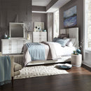 Liberty Furniture Mirage King Travertine Panel Bed in Wirebrushed White