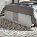 Liberty Furniture Mirage King Travertine Panel Bed in Wirebrushed White