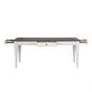 Allyson Park Rectangular Leg Table in White with Charcoal image