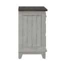 River Place 3 Drawer Nightstand with Charging Station in Riverstone White and Tobacco image