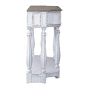 Magnolia Manor 56 Inch Hall Console Table in Antique White Base w/ Weathered Bark Tops image