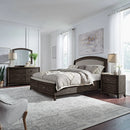 Avalon King Uph Storage Bed, Dresser & Mirror, Night Stand image