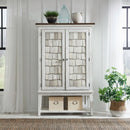 River Place Bar Cabinet in Riverstone White & Tobacco EST SHIP TIME APPX 4 WEEKS image