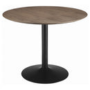Cora Round Dining Table Walnut and Black