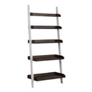 Farmhouse Leaning Bookcase in White/Oak