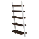 Farmhouse Leaning Bookcase in White/Oak