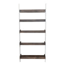Farmhouse Leaning Bookcase in White/Oak