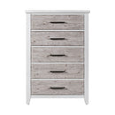 Backroads Drawer Chest in Weathered White/Parchment Brown