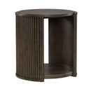 City View Round End Table in Coffee Bean