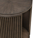 City View Round End Table in Coffee Bean