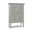 River Place Bar Cabinet in Riverstone White & Tobacco EST SHIP TIME APPX 4 WEEKS image