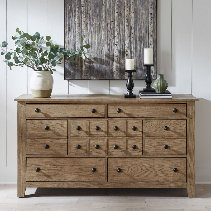 Liberty Furniture Grandpas Cabin 7 Drawer Dresser in Sandstone
