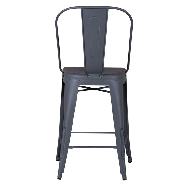 Liberty Furniture Vintage Series Bow Back Counter Chair in Grey (Set of 2)