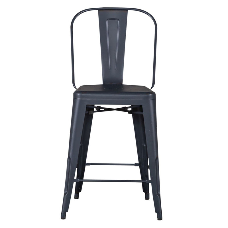 Liberty Furniture Vintage Series Bow Back Counter Chair in Navy (Set of 2) image