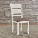 Liberty Furniture Brook Bay Slat Back Uph Side Chair (Set of 2) in Textured White
