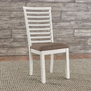 Liberty Furniture Brook Bay Uph Ladder Back Side Chair (Set of 2) in Textured White