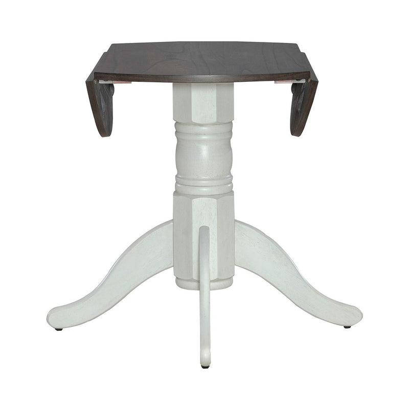 Liberty Furniture Brook Bay Drop Leaf Table in Textured White