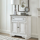 Magnolia Manor Accent Cabinet in Antique White & Weathered Bark EST SHIP TIME APPX 4 WEEKS image