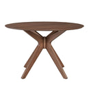 Space Saver Round Pedestal Table in Satin Walnut