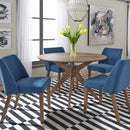 Space Saver Round Pedestal Table in Satin Walnut