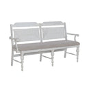 River Place Panel Back Bench in Riverstone White & Tobacco image