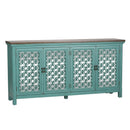 Kensington 4 Door Accent Cabinet in Turquoise