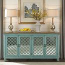 Liberty Furniture Kensington 4 Door Accent Cabinet in Turquoise