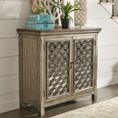 Liberty Furniture Westridge 2 Door Accent Cabinet in Wire Brushed Gray and White