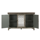 Liberty Furniture Westridge 3 Door Accent Cabinet in Wire Brushed Gray and White