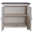 Liberty Furniture Westridge 2 Door Accent Cabinet in Wire Brushed Gray and White