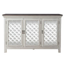 Liberty Furniture Westridge 3 Door Accent Cabinet in Wire Brushed Gray and White image