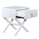 Liberty Furniture Midnight 1 Drawer Accent Table in Wire Brushed White