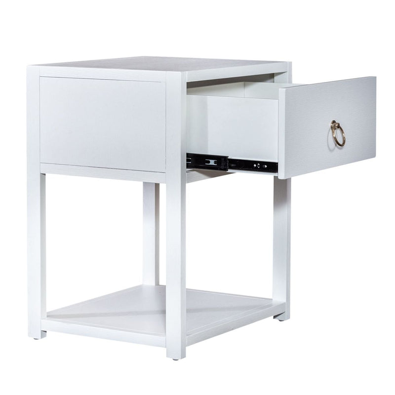 Liberty Furniture Midnight 1 Shelf Accent Table in Wire Brushed White