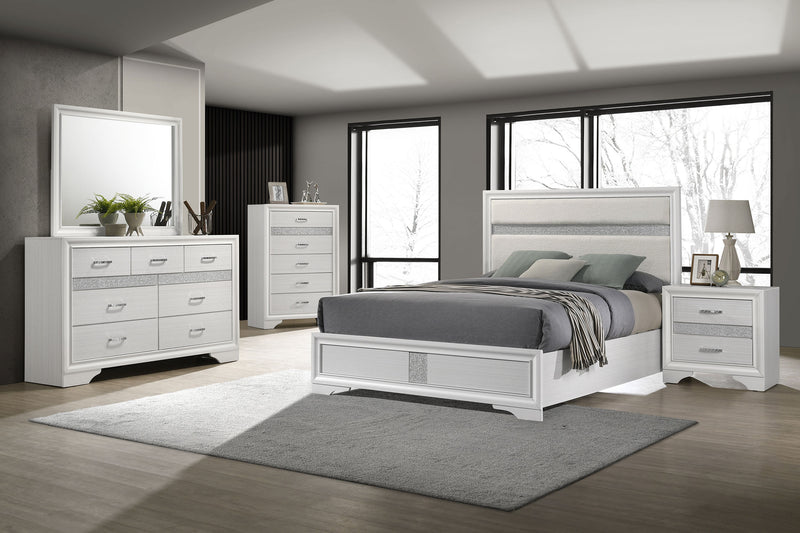 Miranda California King, E.King, Queen, Full, & Twin Bed Black & White