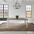 River Place Rectangular Leg Table in Riverstone White & Tobacco image