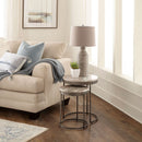 Liberty Furniture Eclipse Nesting Tables in Greystone Marble Top w/ Pewter Metal