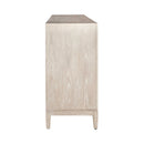 Liberty Furniture Kinsley 4 Door Accent Cabinet in Washed Taupe & Silver Champagne EST SHIP TIME APPX 4 WEEKS