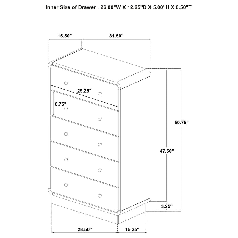 Cavelle 5 Pc Bedroom Set