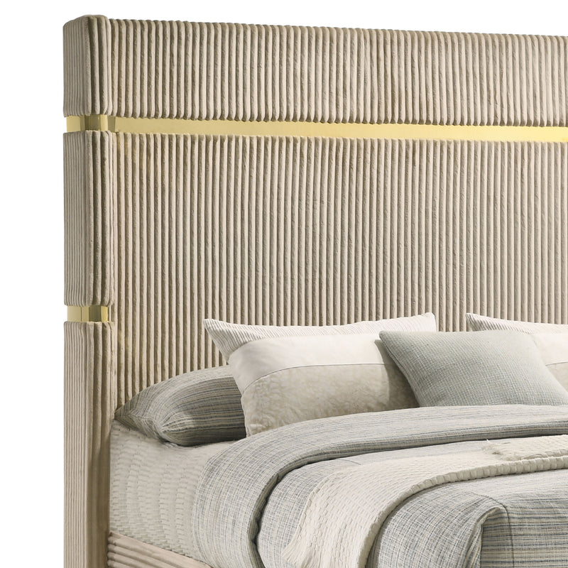 Lucia Eastern King & Queen Bed Beige & Grey