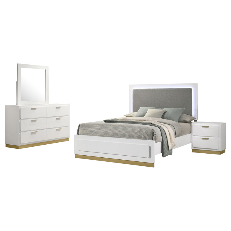 Caraway 4 Pc & Pc E.King, Cal.King, & Queen Bedroom Set Black & White