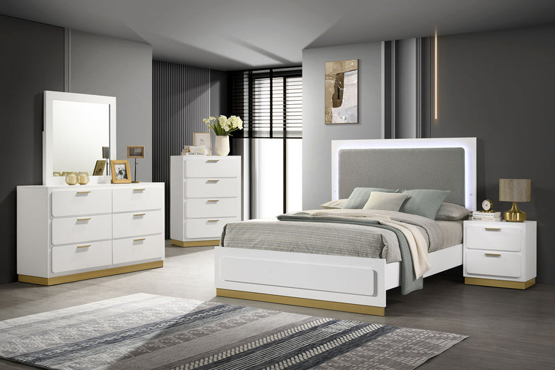 Caraway 4 Pc & Pc E.King, Cal.King, & Queen Bedroom Set Black & White