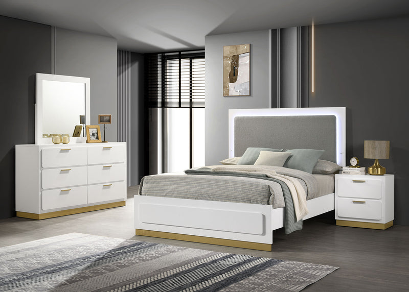 Caraway 4 Pc & Pc E.King, Cal.King, & Queen Bedroom Set Black & White