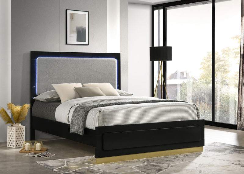 Caraway California King, E.King, & Queen Bed Black & White